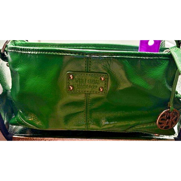 The Sak Green Leather Purse 11x6.5 Shoulder Strap - Picture 2 of 8